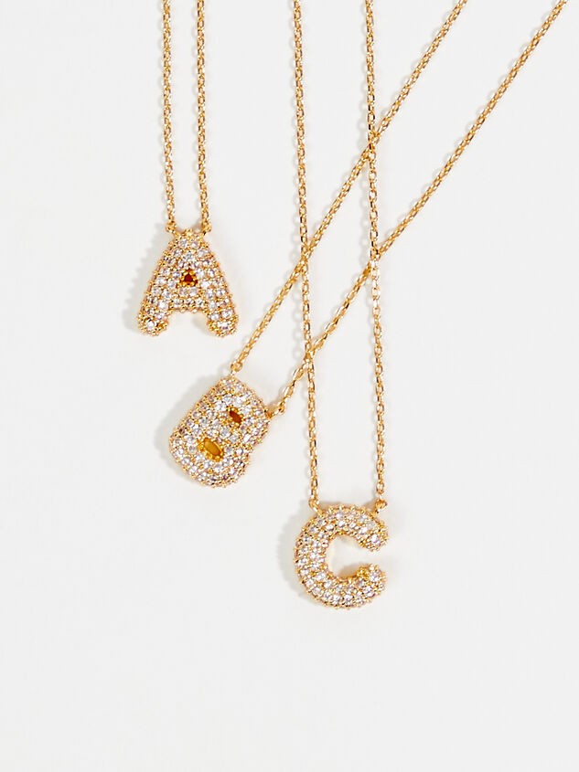 Crystal Bubble Monogram Necklace - TULLABEE